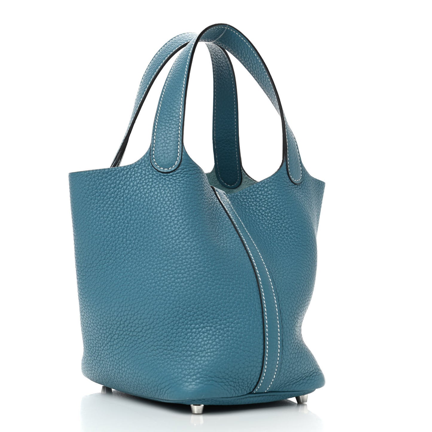 Taurillon Clemence Picotin Lock 18 PM Blue Jean