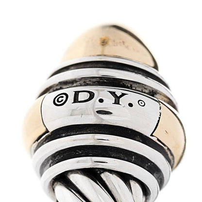 David Yurman Sterling S.ilver 14K Yellow Gold 5mm Cable Classics Dome Bracelet 4 of 6