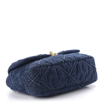 Chanel Denim Quilted Large Chanel 19 Flap Blue 4 of 10