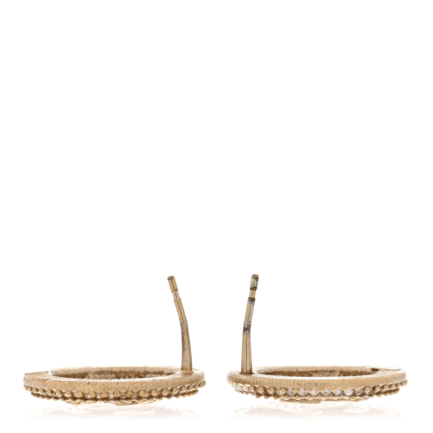 Chanel Crystal CC Vendome Round Earrings Gold 3 of 5