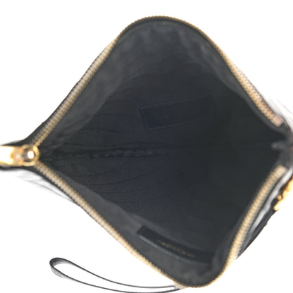Saint Laurent Calfskin Matelasse Chevron Monogram A5 Wristlet Black 5 of 9