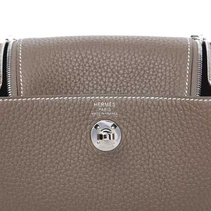 Hermes Taurillon Clemence Mini Lindy 20 Etoupe 6 of 8