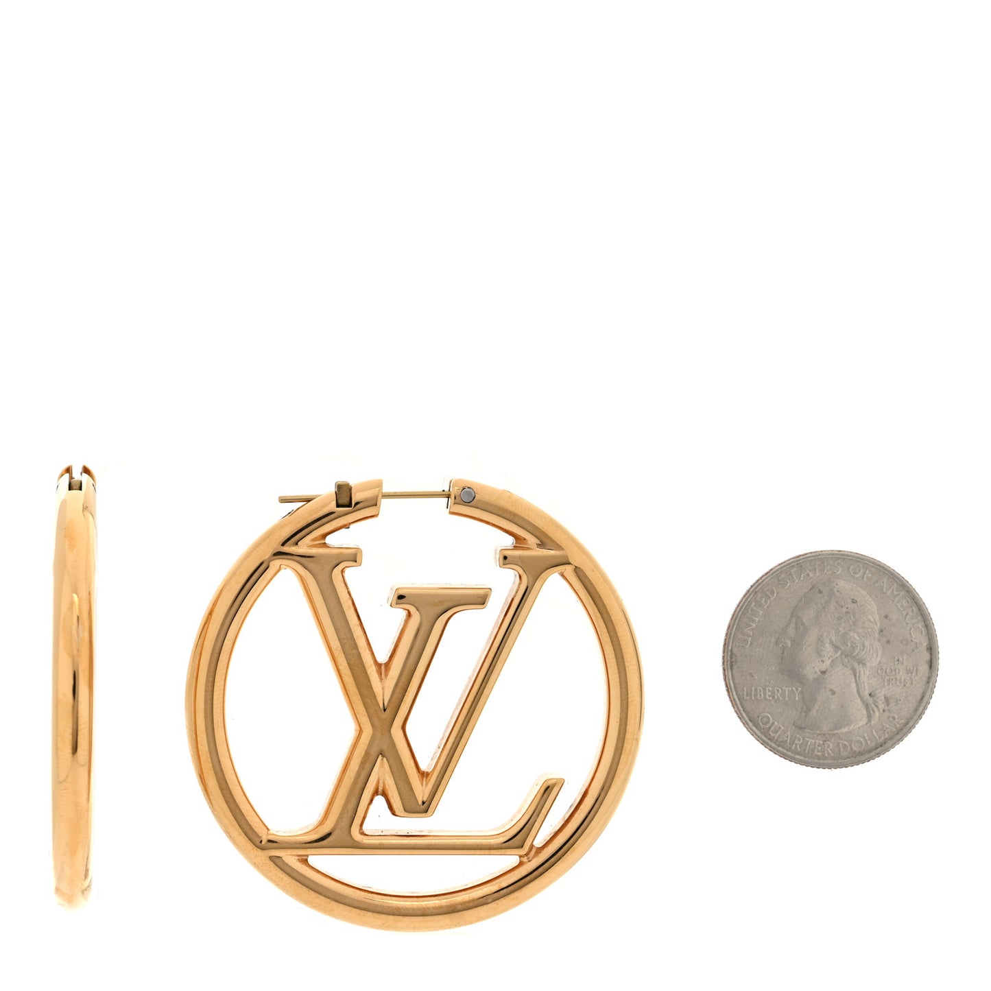 Metal Louise Hoop Earrings Gold