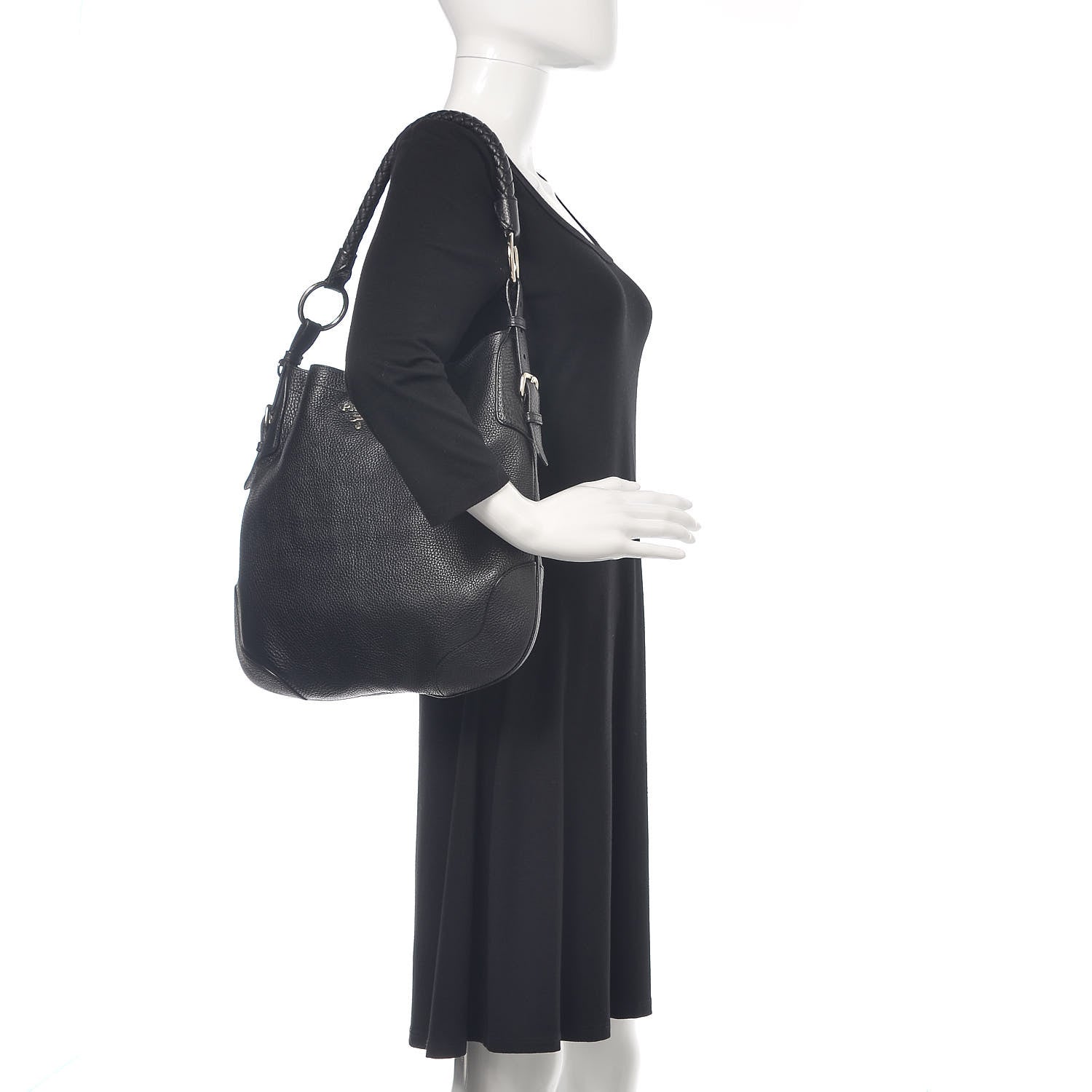 Prada Vitello Daino Hobo Black 2 of 10