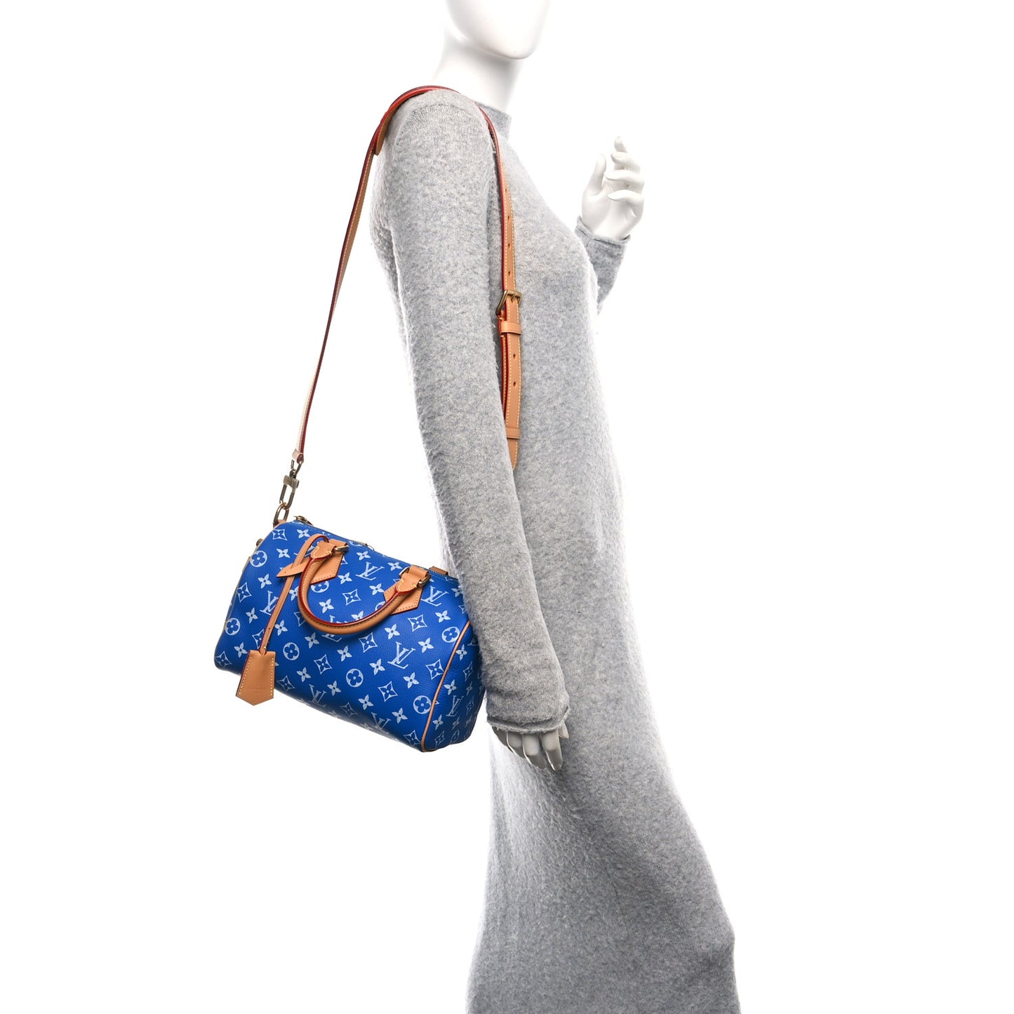 Calfskin Monogram Speedy P9 Bandouliere 25 Blue