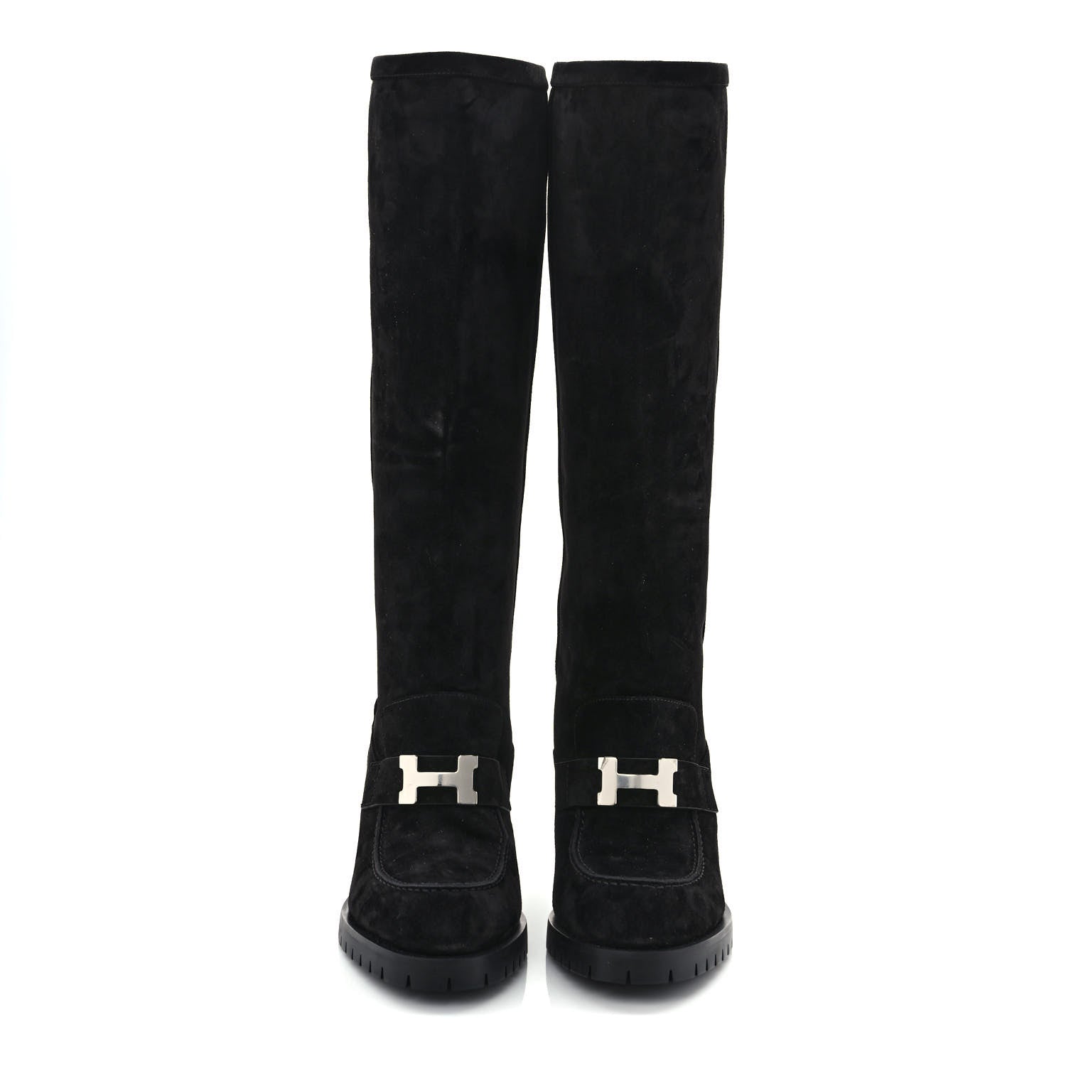 Hermes Suede Calfskin Folie 60 Boots 36.5 Black 2 of 6