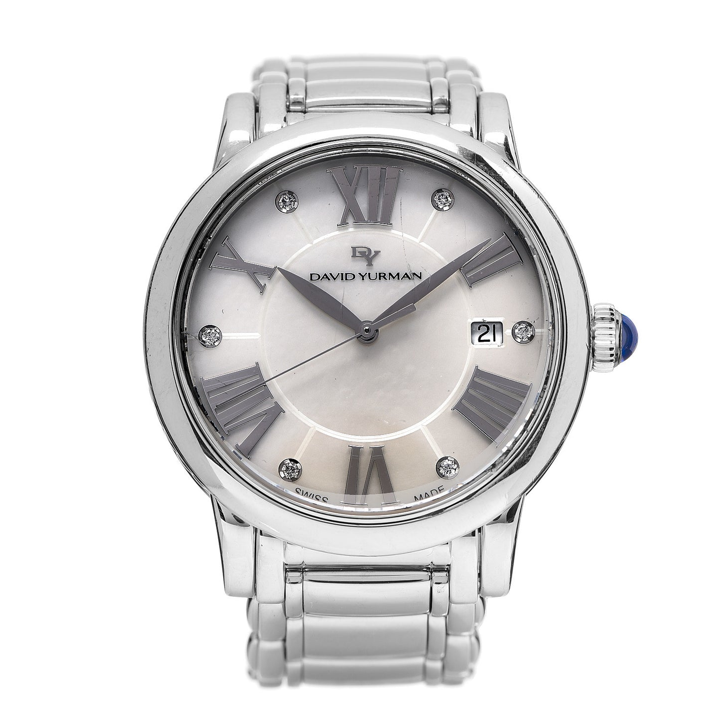 Stainless Steel Diamond Mother of Pearl 38mm Classic Quartz Watch