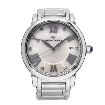 David Yurman Stainless Steel Diamond Mother of Pearl 38mm Classic Quartz Watch 1 of 5