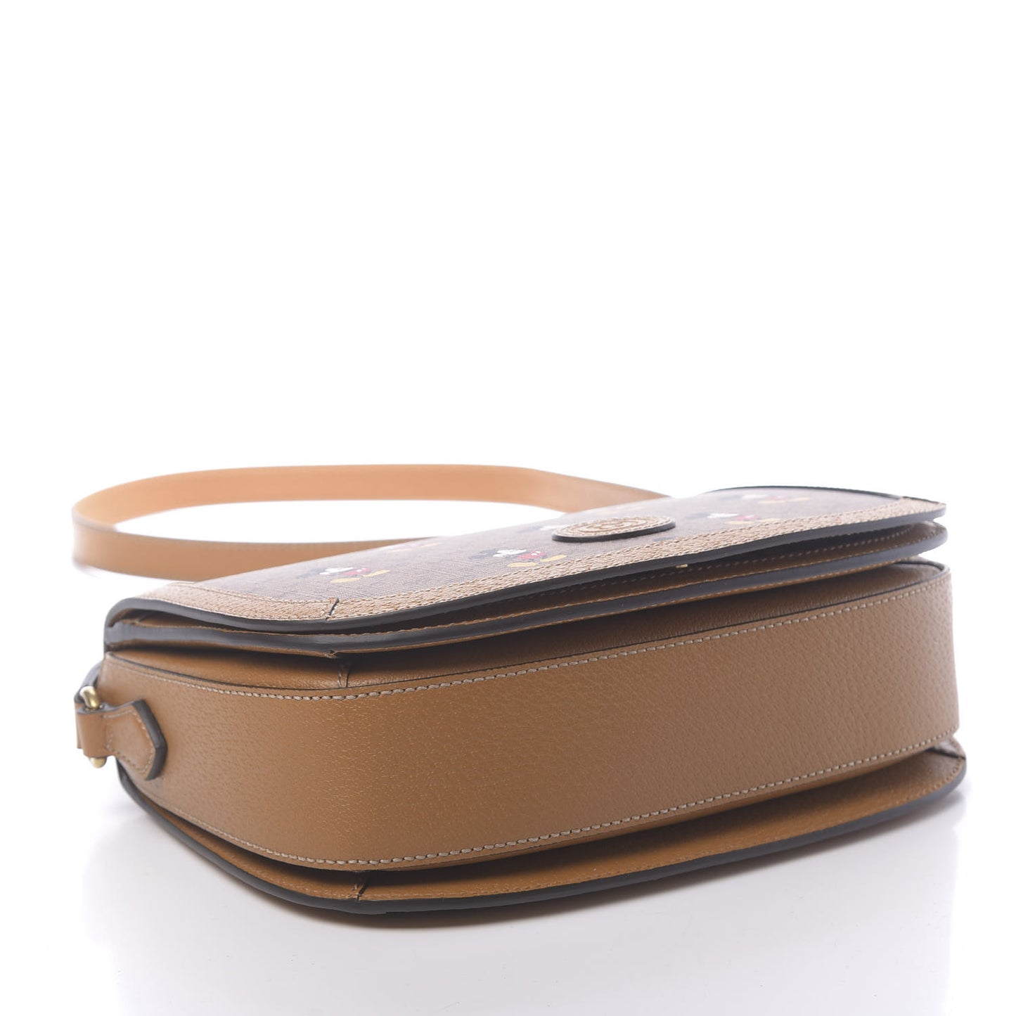 X DISNEY Mini Vintage GG Supreme Monogram Mickey Mouse Small Flap Messenger Bag Beige Vintage Sun Oil