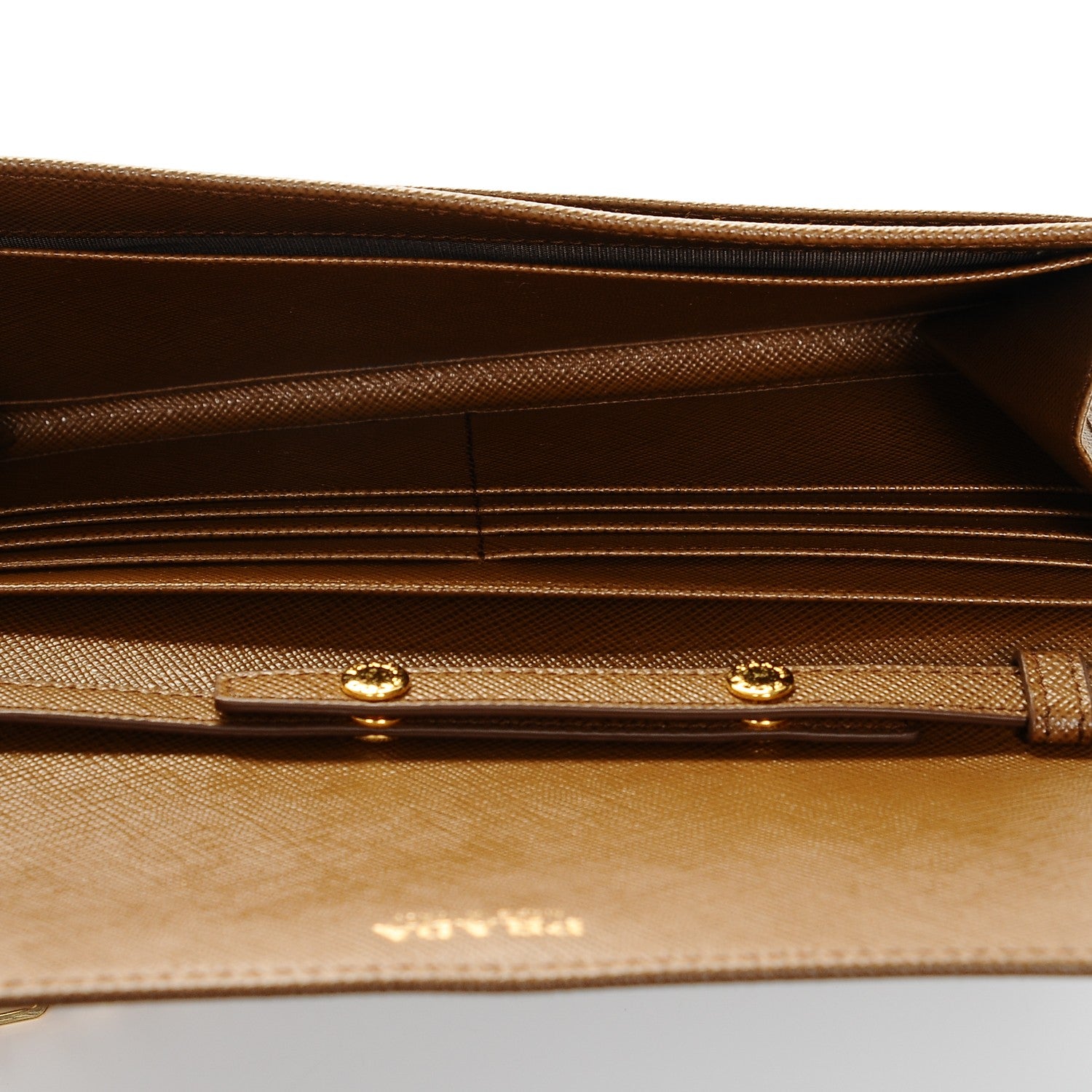 Prada Saffiano Metal Large Chain Wallet Cannella 5 of 6
