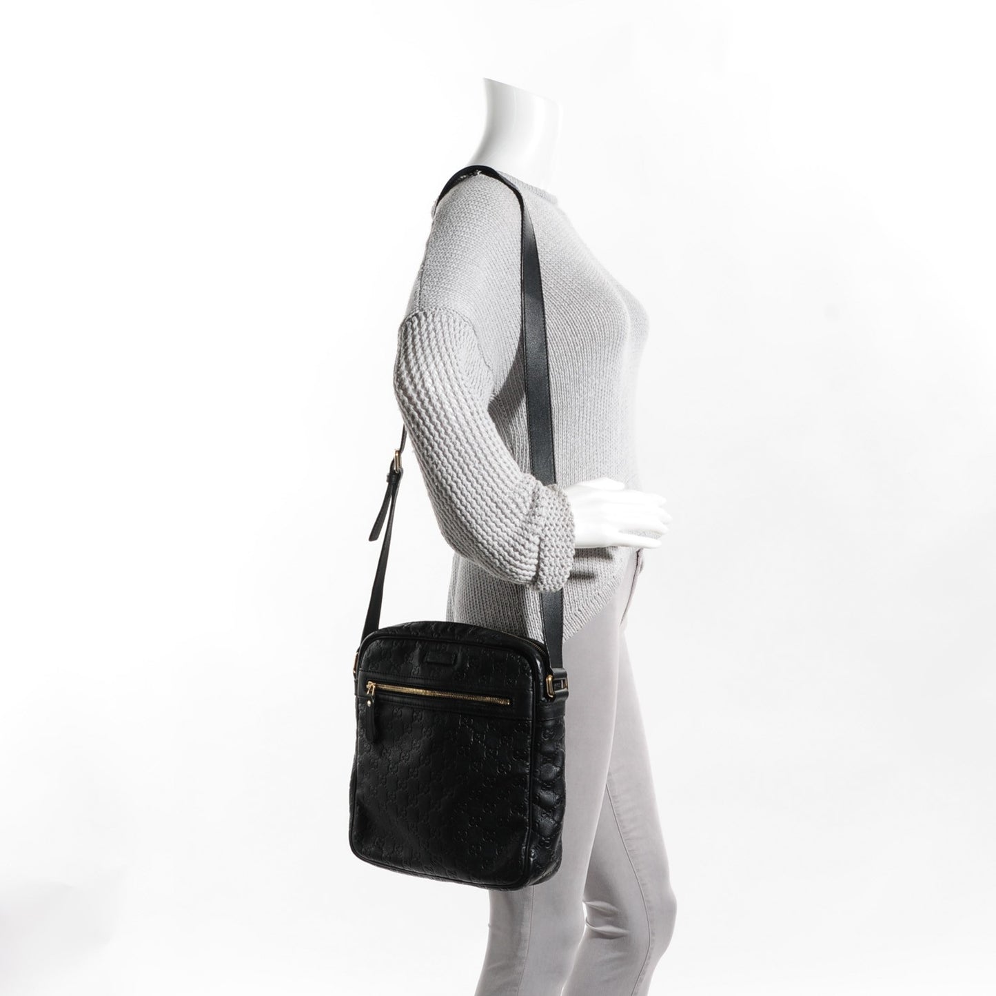 Guccissima Medium Shoulder Bag Black