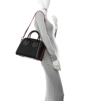 Givenchy Calfskin Bi-Color Topstitch Small Antigona Black Red 2 of 12