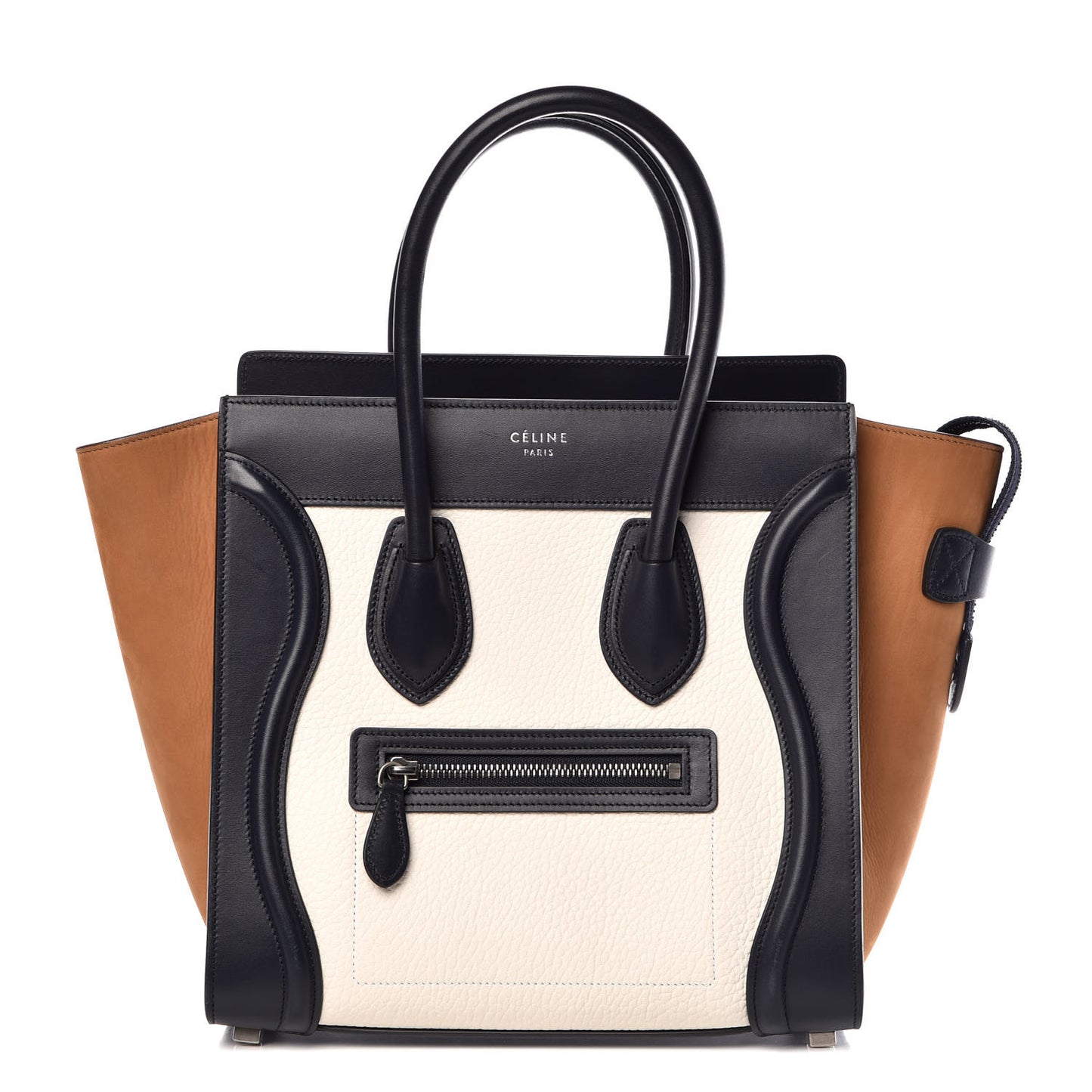 Baby Grained Calfskin Nubuck Micro Tri-Color Luggage White