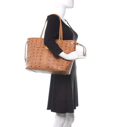 MCM Visetos Medium Liz Reversible Shopper Tote Cognac 2 of 9
