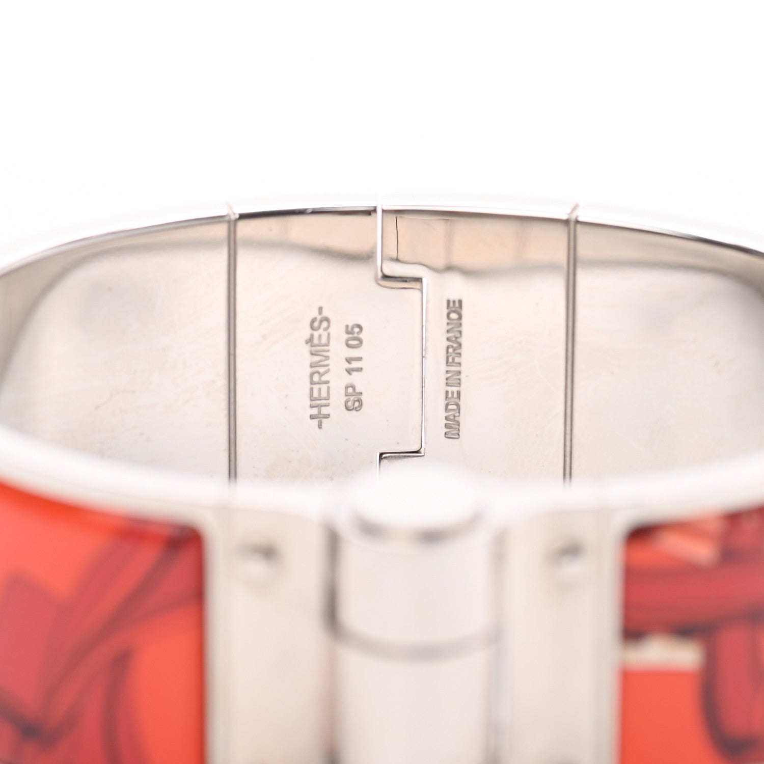 Hermes Enamel Printed Wide Brides De Gala Hinged Bracelet S 4 of 4