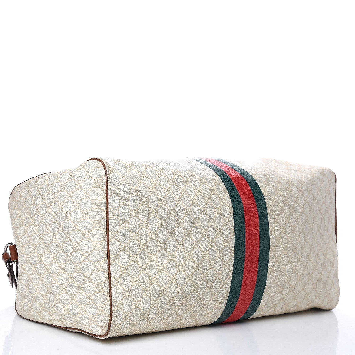 Gucci GG Plus Monogram Web Stripe Large Carry On Duffle Tan 4 of 18