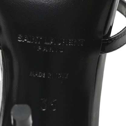 Saint Laurent Patent Cassandra 100 Ankle Strap Sandals 36 Black 7 of 9