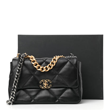 Chanel Lambskin Quilted Large Chanel 19 Flap Black 11 of 11