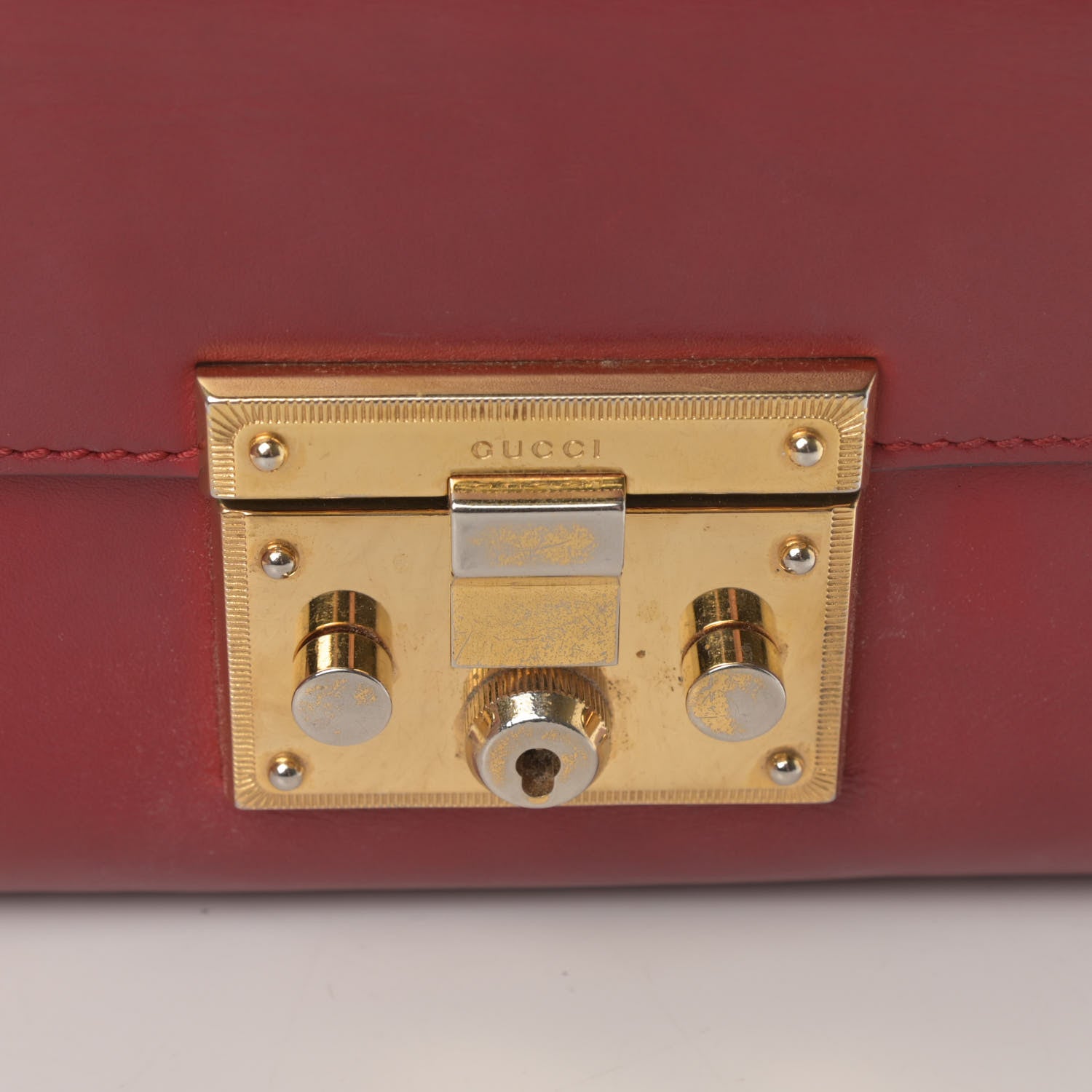 Gucci Calfskin Small Padlock Shoulder Bag Hibiscus Red 21 of 21