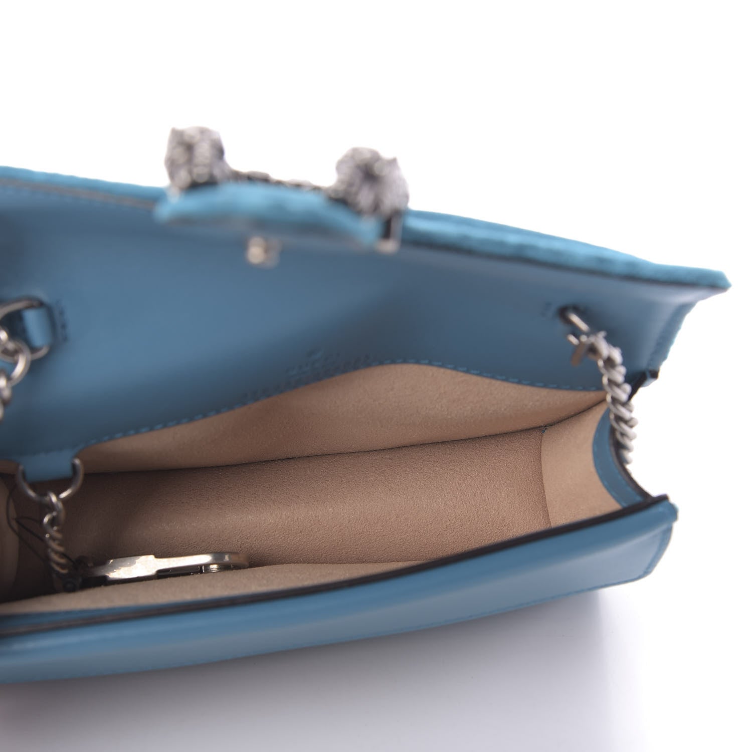 Gucci Velvet Super Mini Dionysus Shoulder Bag Pavone Cyan 6 of 9