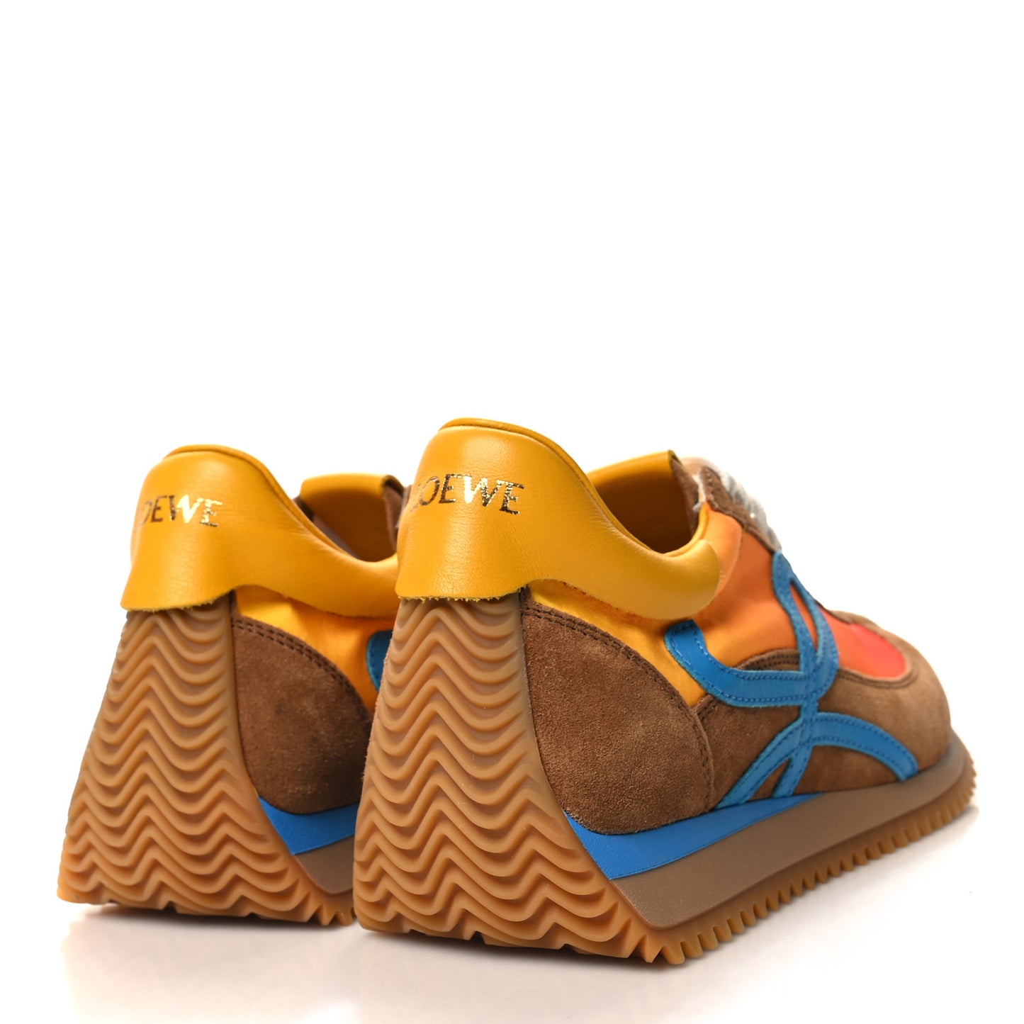 Fabric Suede Flow Retro Runner Sneakers 37 Blue Tan