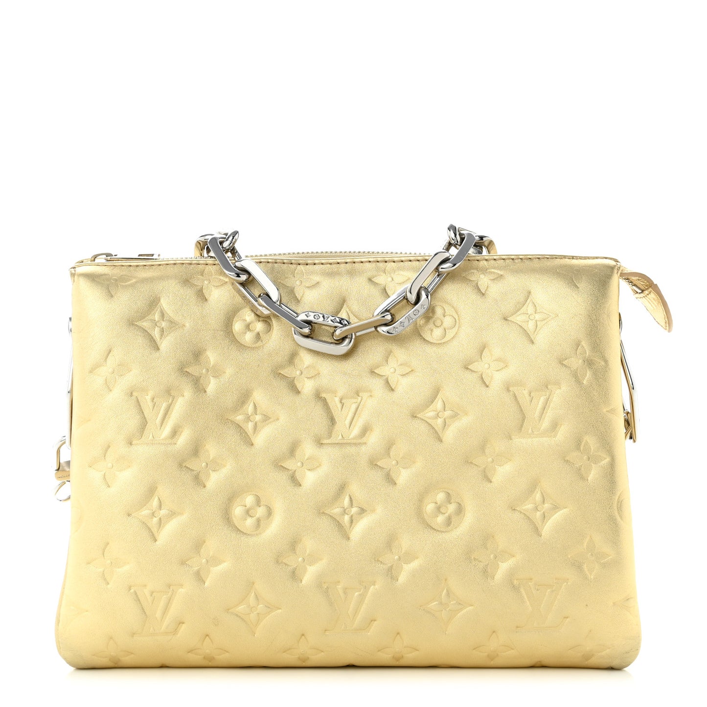 Lambskin Embossed Monogram Coussin PM Gold