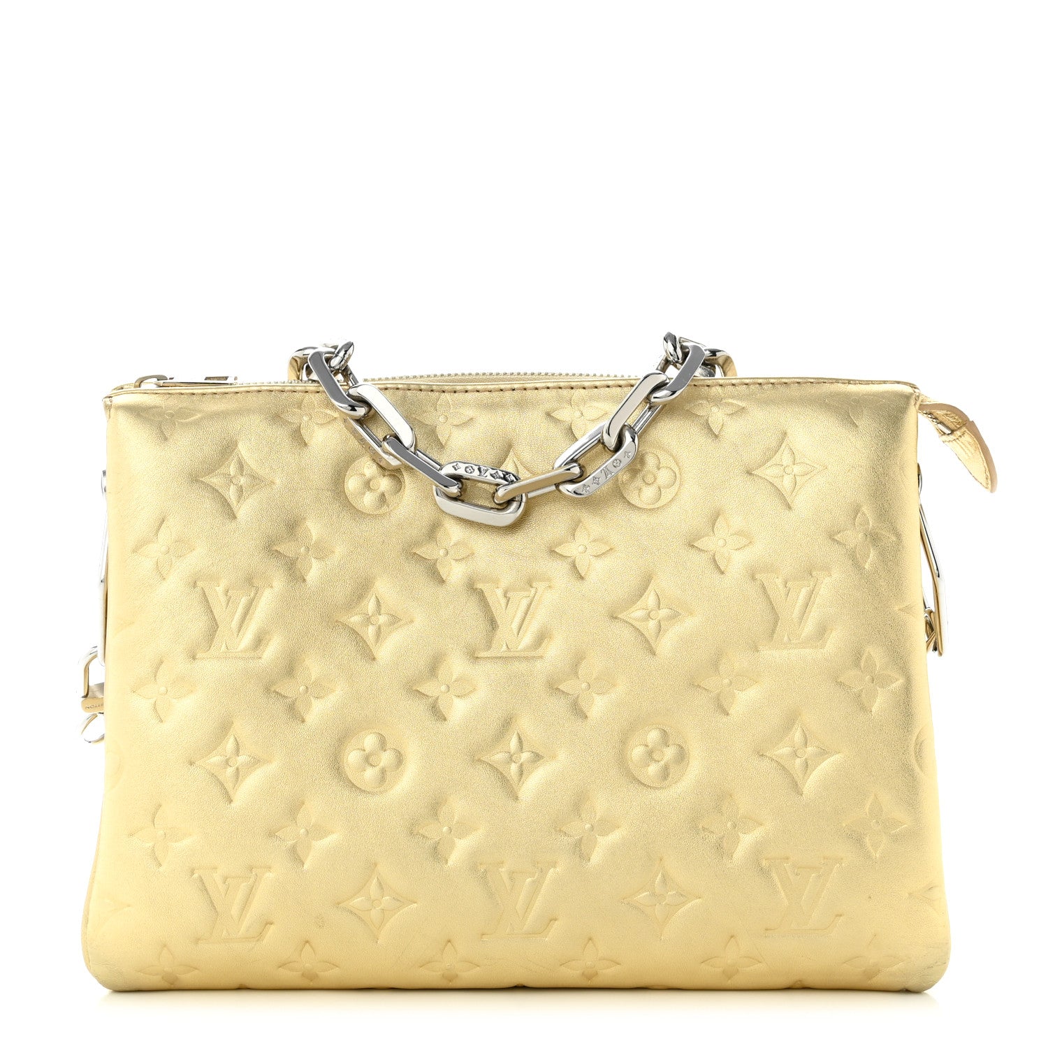 Louis Vuitton Lambskin Embossed Monogram Coussin PM Gold 1 of 9