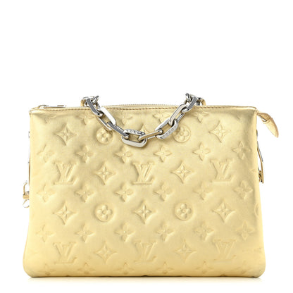 Louis Vuitton Lambskin Embossed Monogram Coussin PM Gold 1 of 9