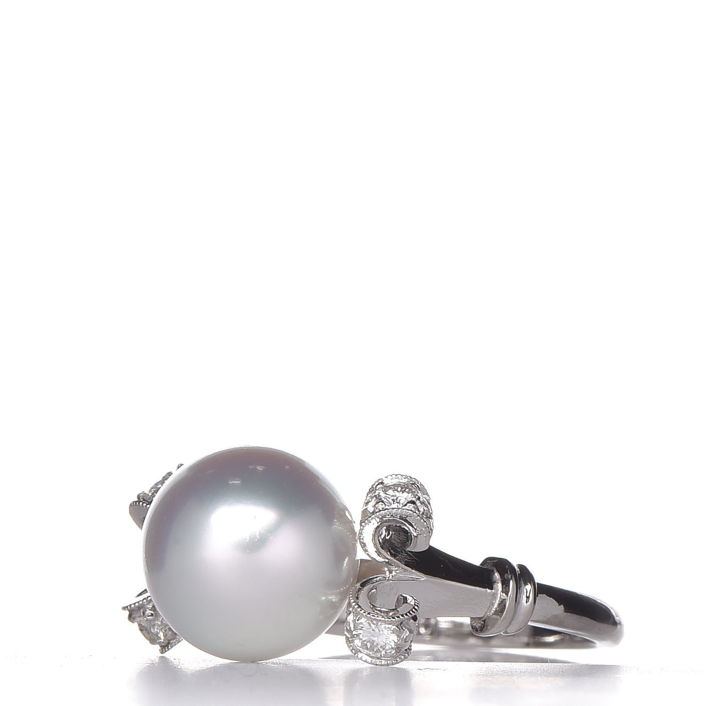 Platinum Diamond Akoya Pearl Ring 49 5