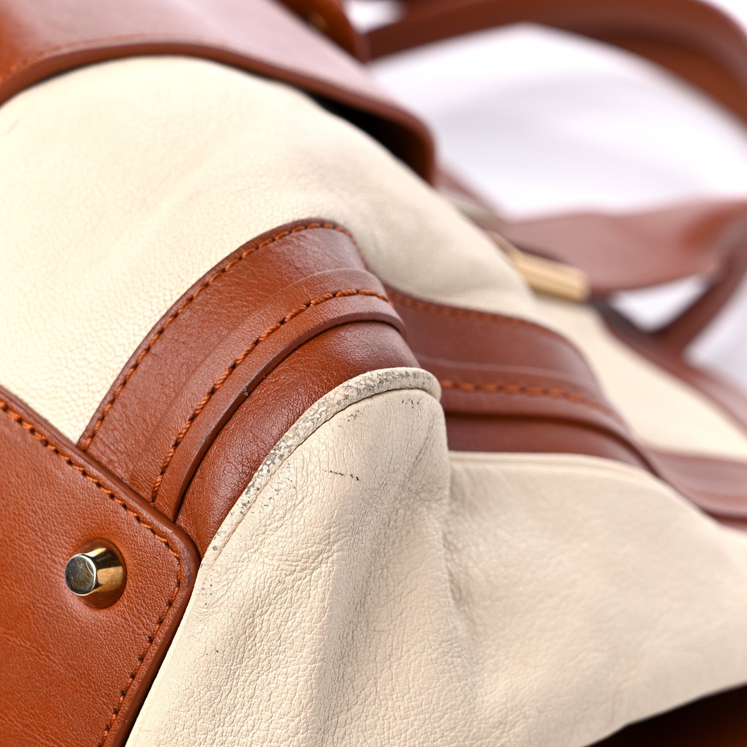 Chloe Calfskin Large Alice Satchel Husky White Tan 8 of 14