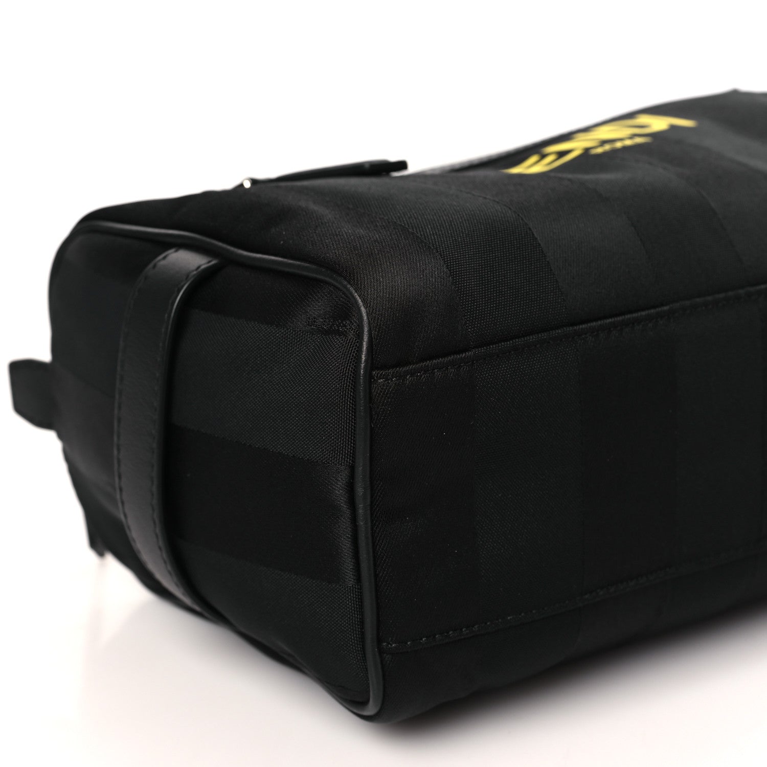 Fendi Recycled Nylon Vitello Grace Light Pequin Logo Travel Pouch Black Sunflower 7 of 8