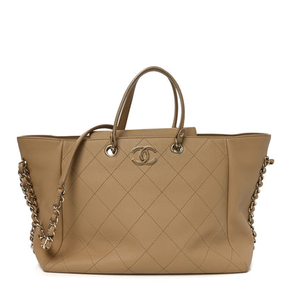 Chanel Bullskin Stitched Medium Shopping Bag Beige 1 of 10