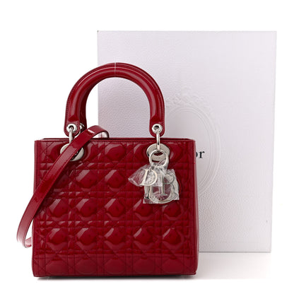 Christian Dior CHRISTIAN DIOR Patent Cannage Medium Lady Dior Red 12 of 12