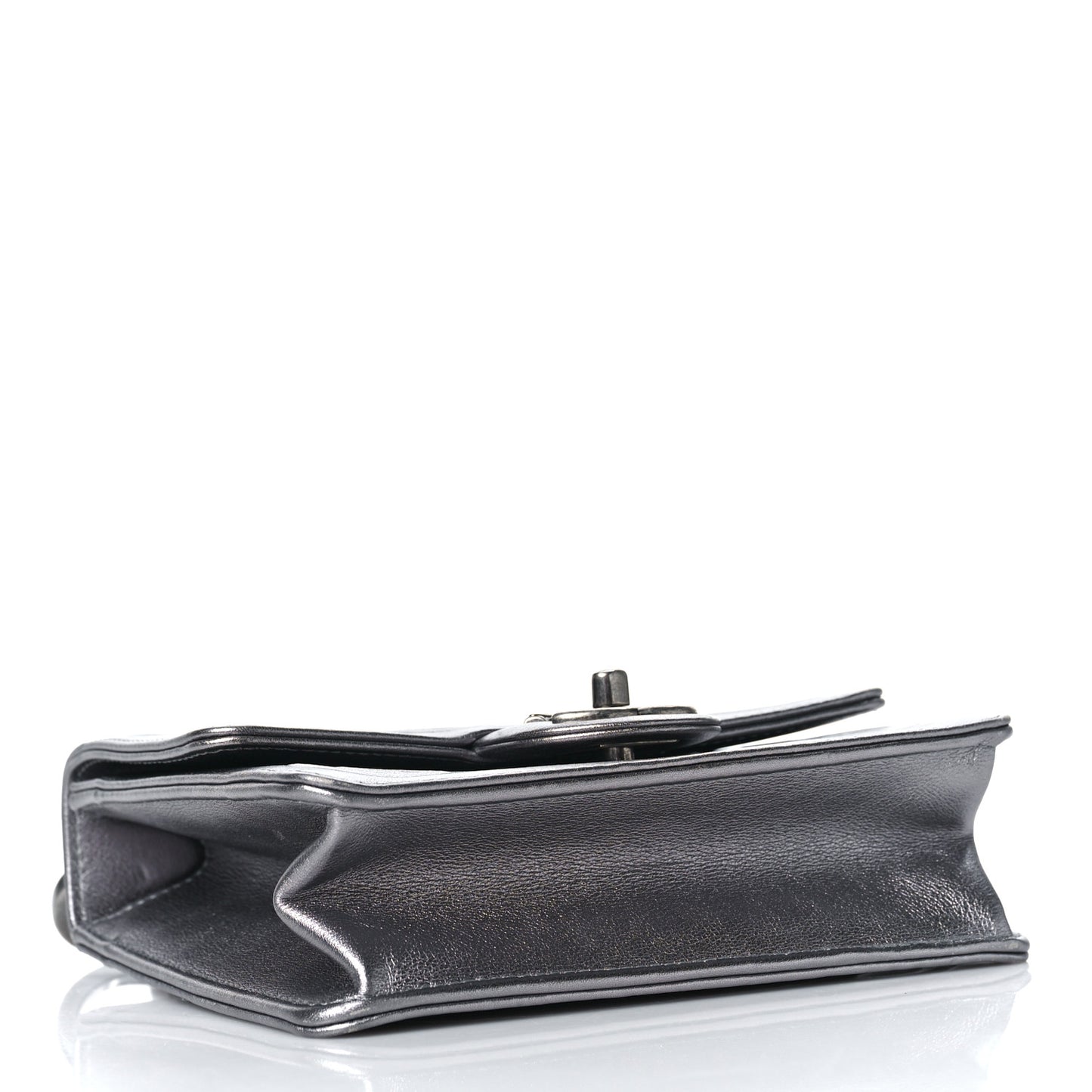 Metallic Calfskin Cocallover Square Flap Grey