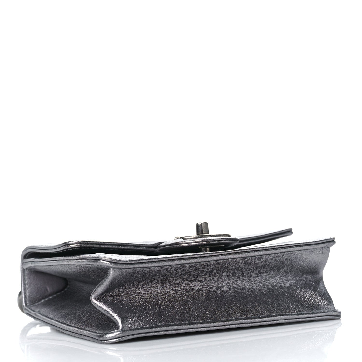 Chanel Metallic Calfskin Cocallover Square Flap Grey 4 of 9