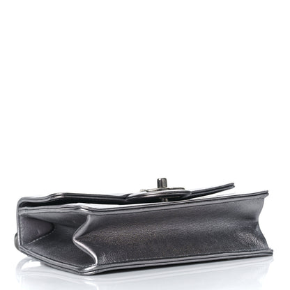 Chanel Metallic Calfskin Cocallover Square Flap Grey 4 of 9