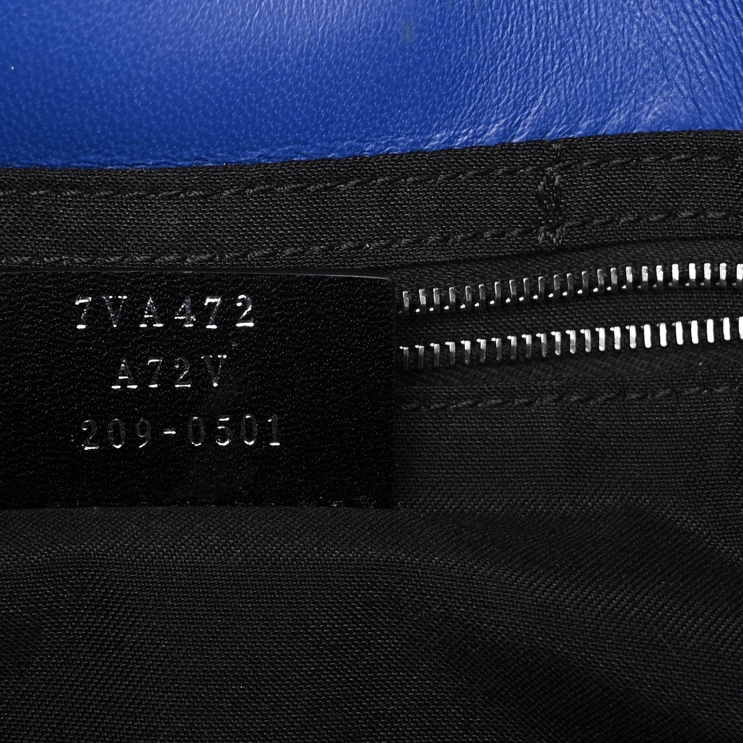 Nappa FF 1974 Embossed Belt Baguette Bag Blue Neon