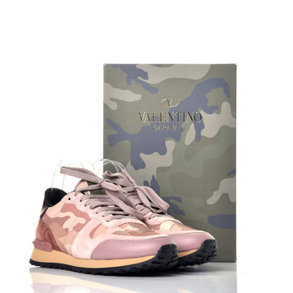 Valentino Garavani Nappa Suede Camouflage Womens Rockrunner Sneakers 38 Poudre Multicolor 8 of 8