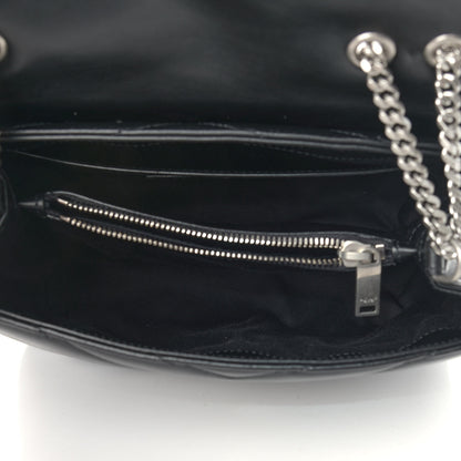 Saint Laurent Calfskin Y Quilted Monogram Small Loulou Chain Satchel Black 5 of 13