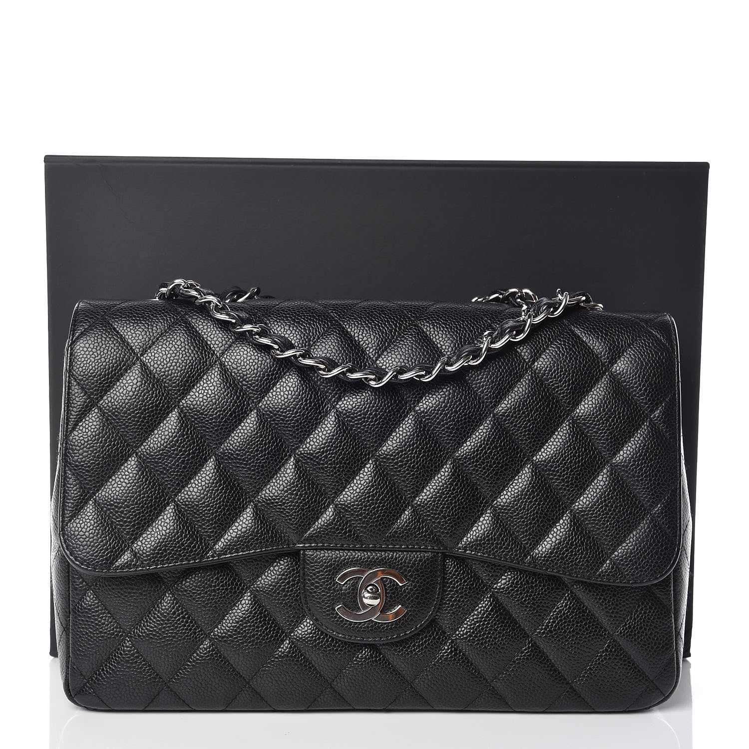 Chanel Caviar Quilted Jumbo Single Flap Black 16 of 16