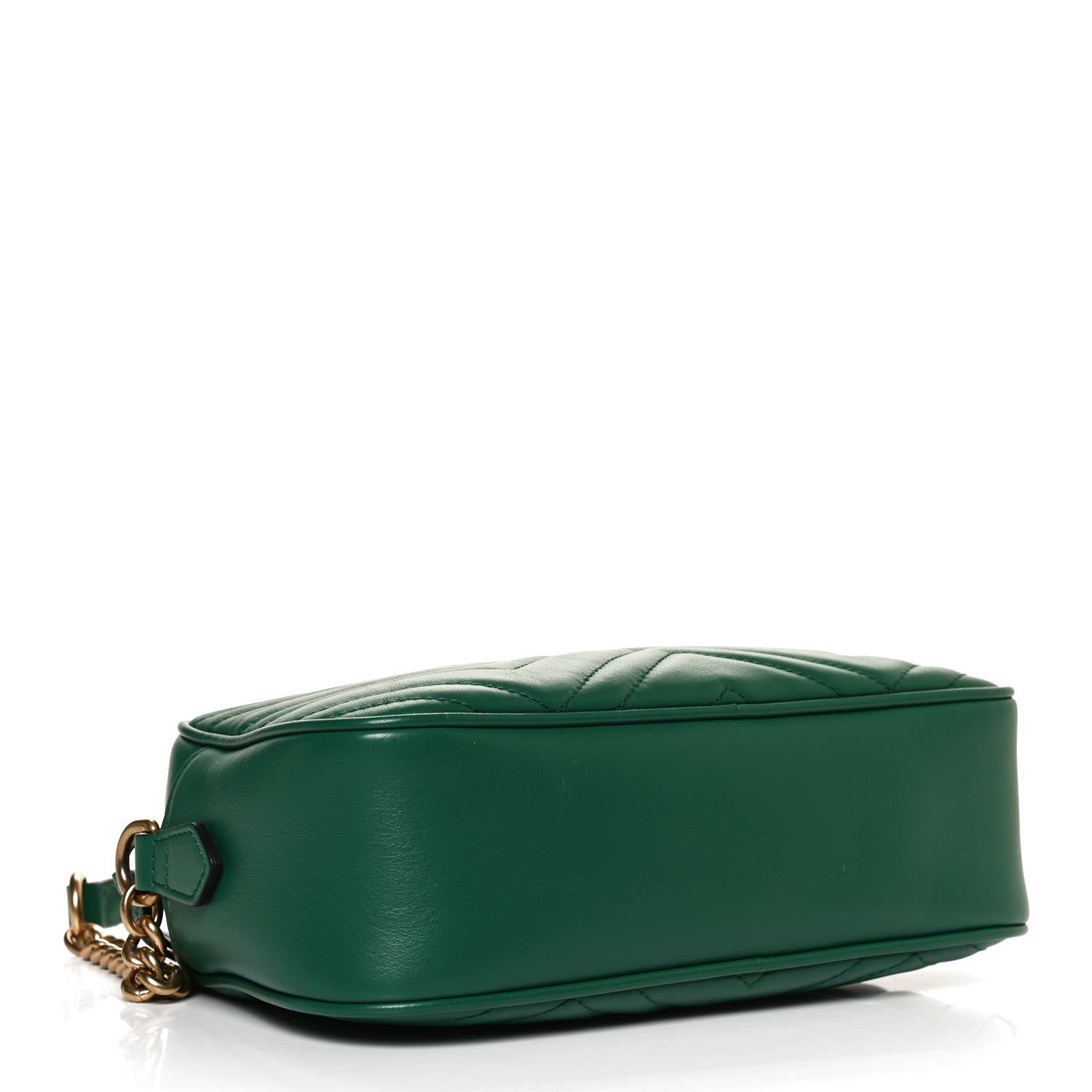 Gucci Calfskin Matelasse Small GG Marmont Chain Shoulder Bag Emerald Green 4 of 13