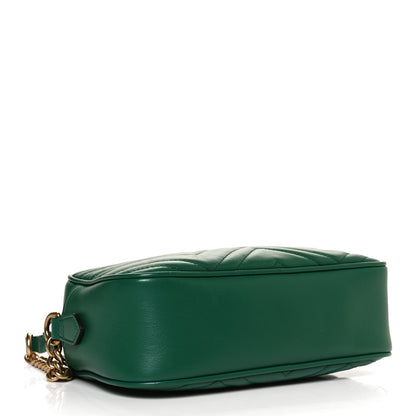 Gucci Calfskin Matelasse Small GG Marmont Chain Shoulder Bag Emerald Green 4 of 13