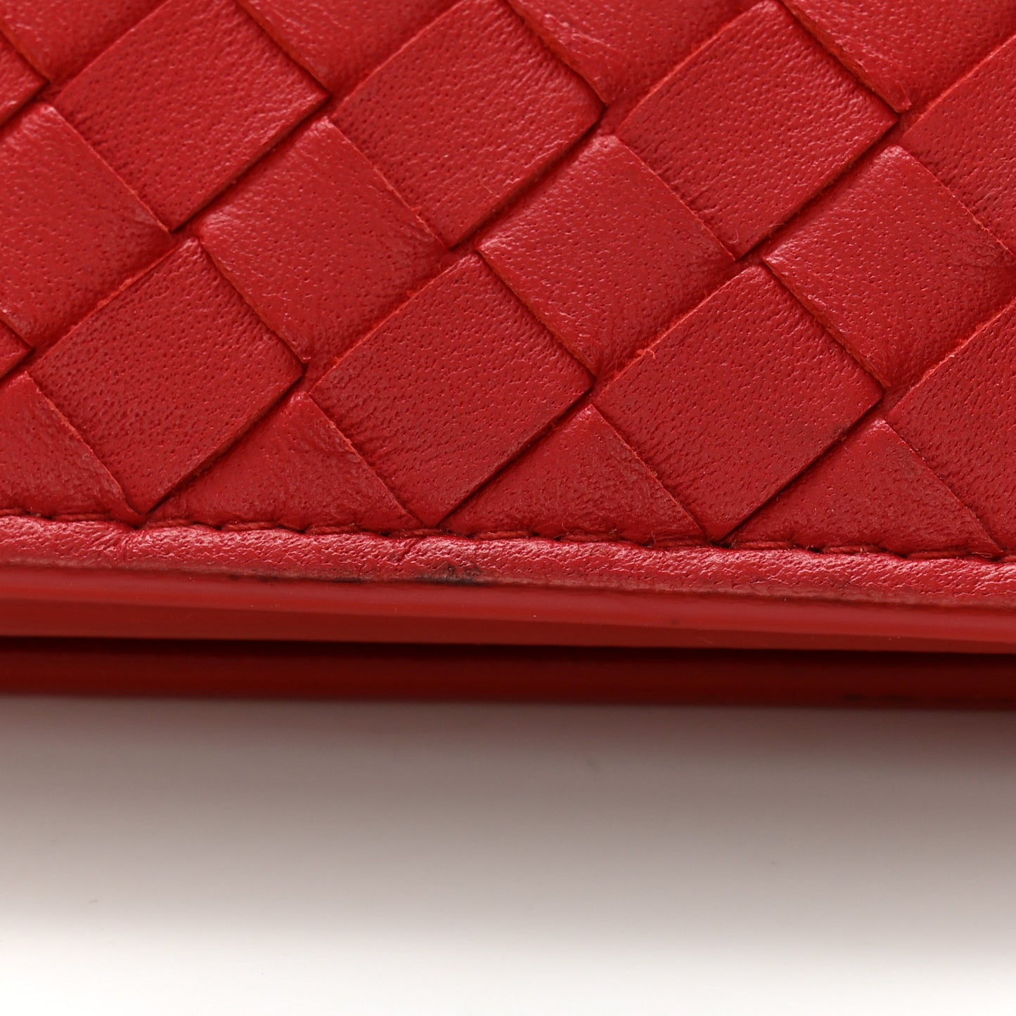 Nappa Intrecciato Continental Wallet on Chain Red