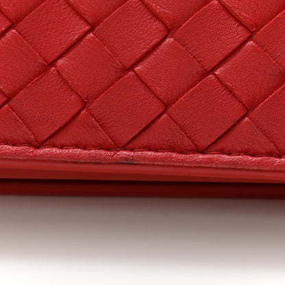 Bottega Veneta Nappa Intrecciato Continental Wallet on Chain Red 11 of 14