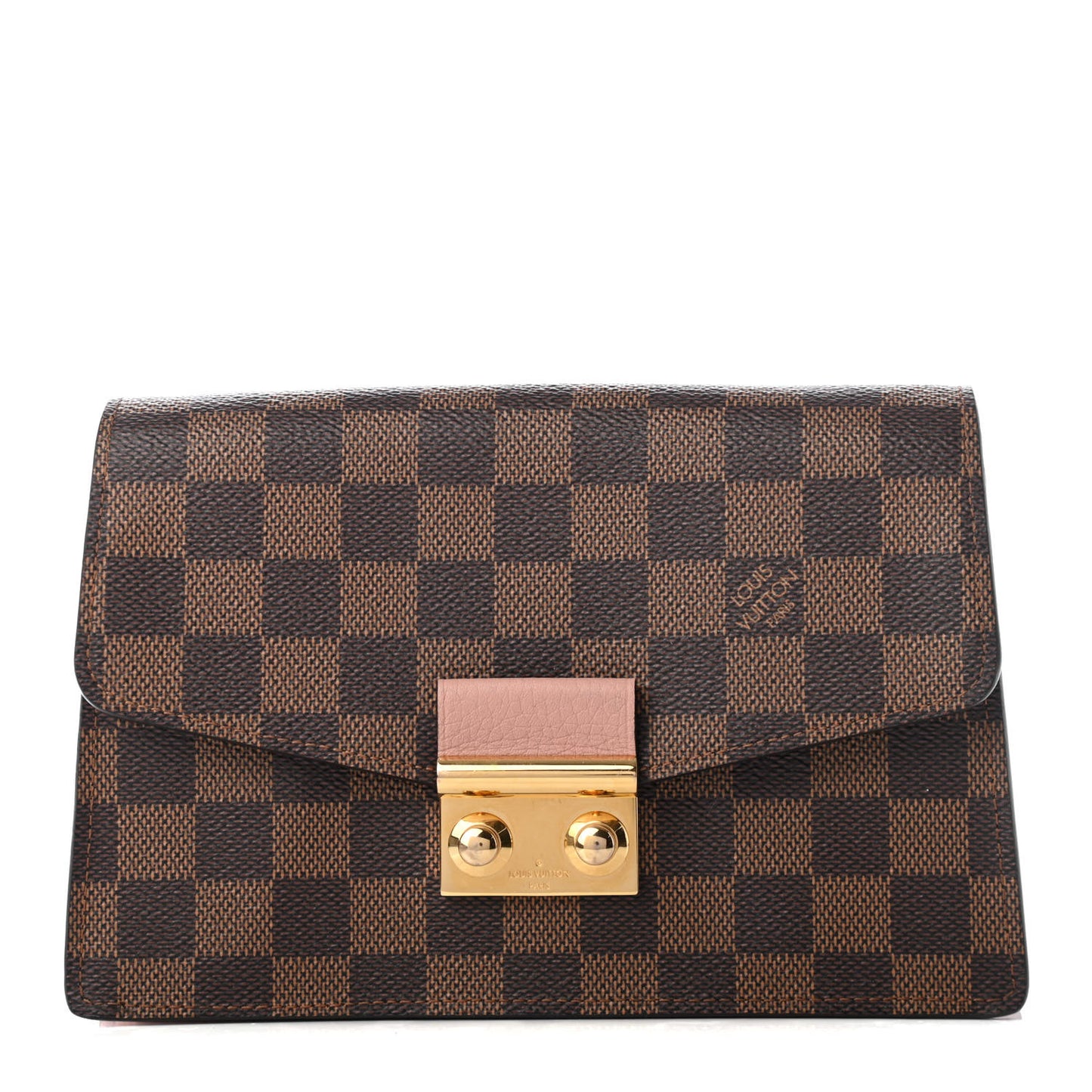 Damier Ebene Croisette Chain Wallet Magnolia