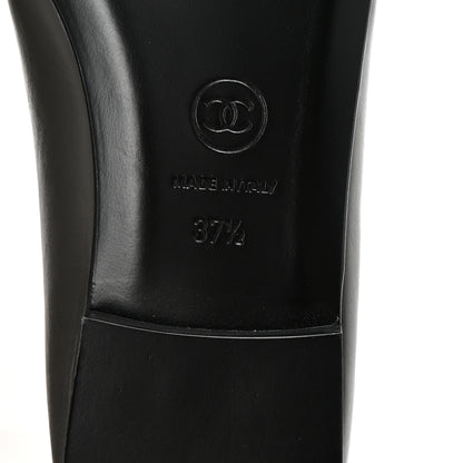 Chanel Calfskin Metallic Goatskin CC Cap Toe Ballerina Flats 37.5 Gris Argent 7 of 10