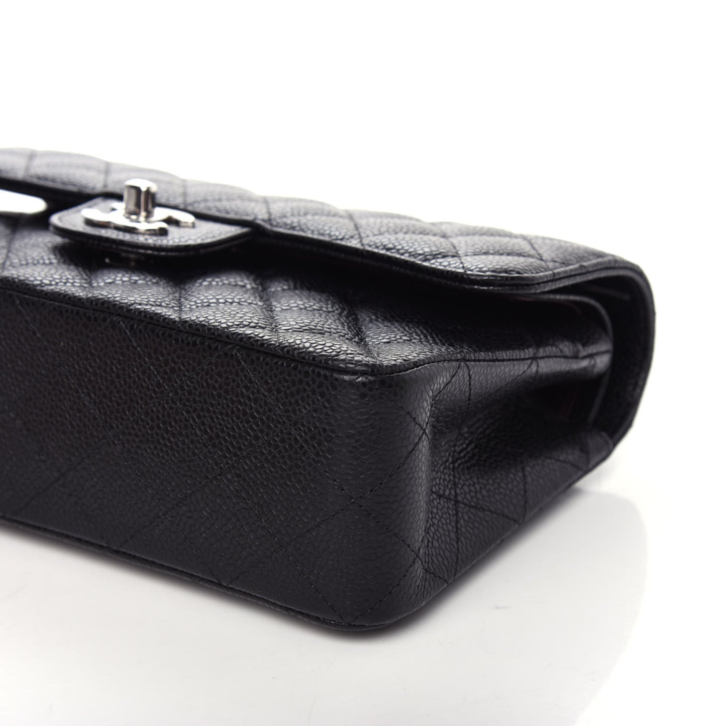 Caviar Quilted Small Double Flap Black