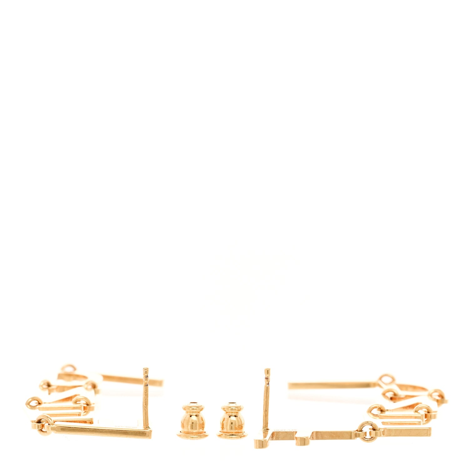 Fendi Metal Signature Earrings Gold 4 of 5