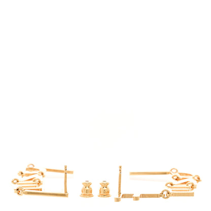 Fendi Metal Signature Earrings Gold 4 of 5