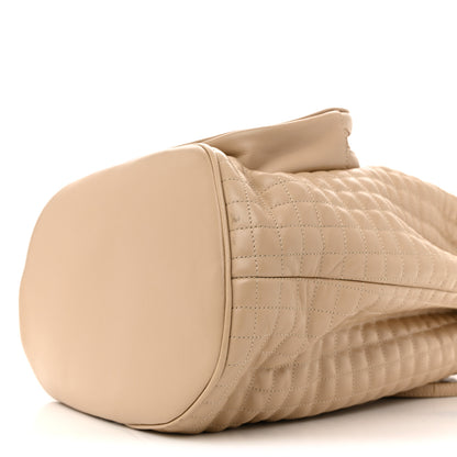 Celine Calfskin Quilted Medium C Backpack Beige 10 of 14